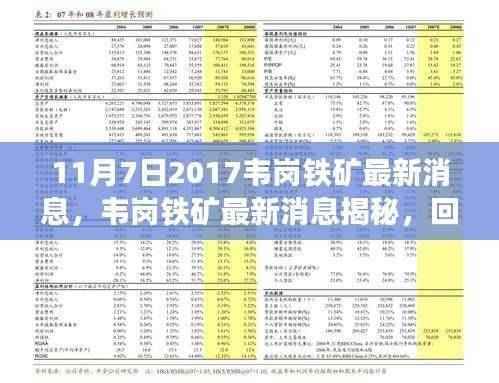 韦岗铁矿最新消息揭秘,历史影响与时代地位回顾(2017年11月7日)