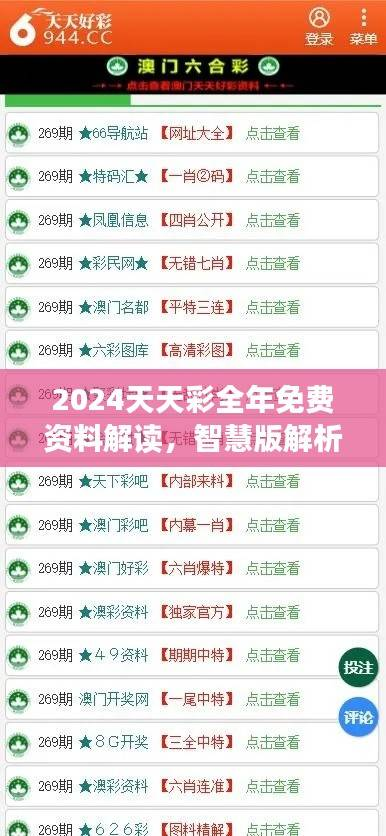 2024天天彩全年免费资料解读,智慧版解析指南ALF479.84