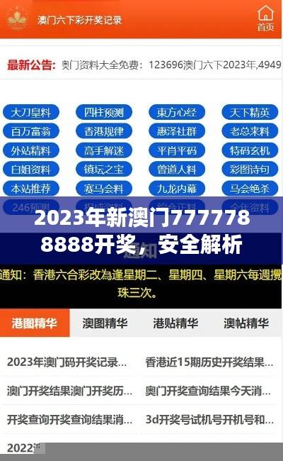 2023年新澳门7777788888开奖，安全解析与敏捷版CLP930.27攻略