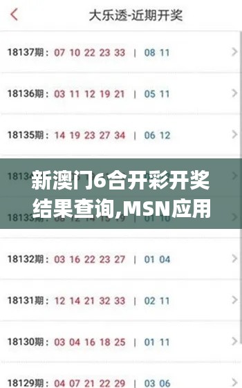 新澳门6合开彩开奖结果查询,MSN应用_地脉境LTB826.83