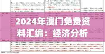 2024年澳门免费资料汇编：经济分析解析指南 DHJ253.88
