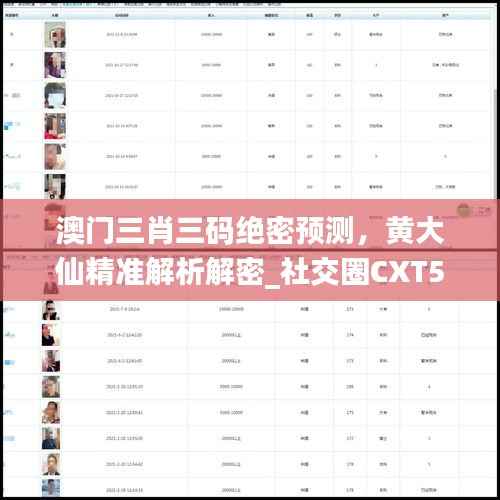 澳门三肖三码绝密预测,黄大仙精准解析解密_社交圈CXT504.12