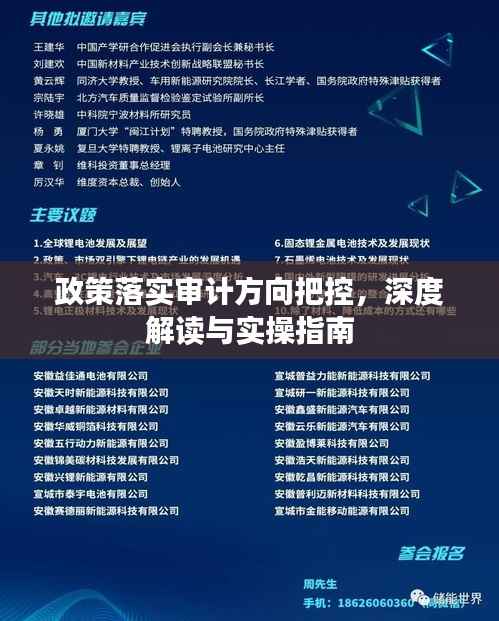 政策落实审计方向把控,深度解读与实操指南